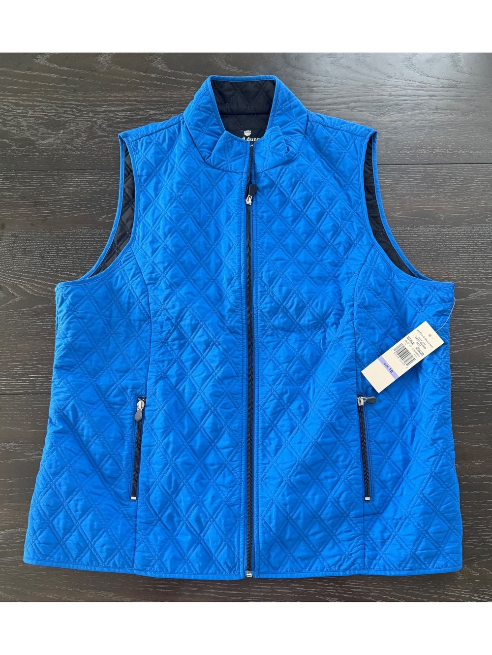 Alfred Dunner Easy Going Blue Quilted Vest 18